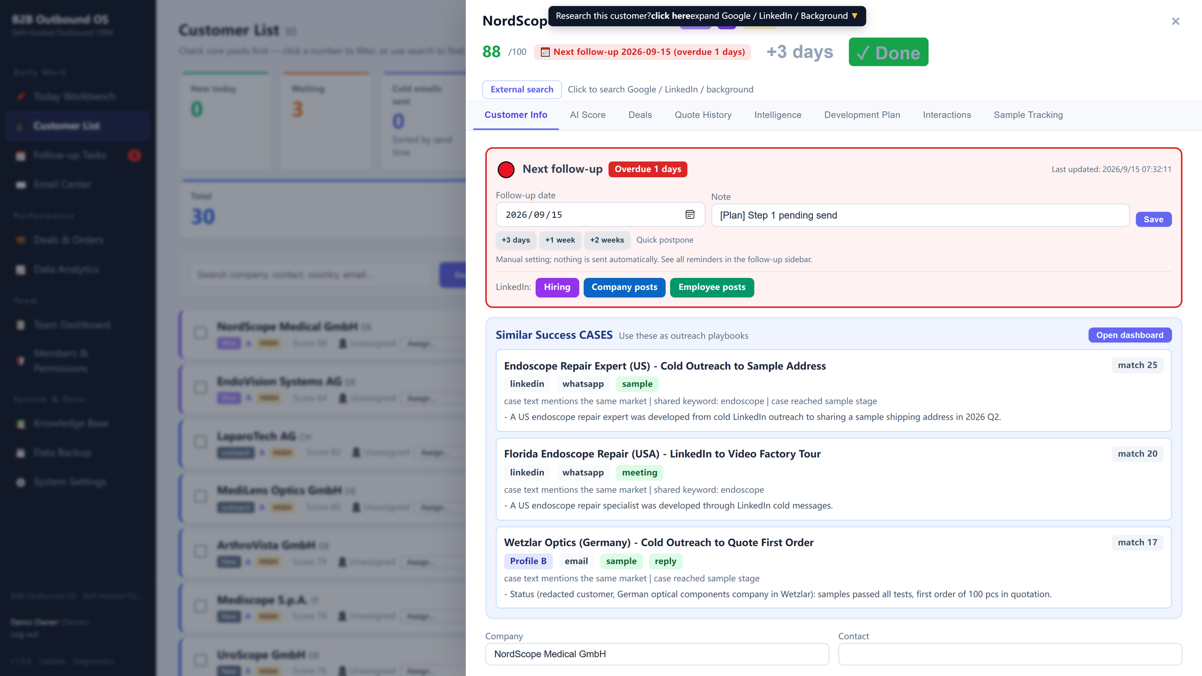 Decision chain in a B2B account